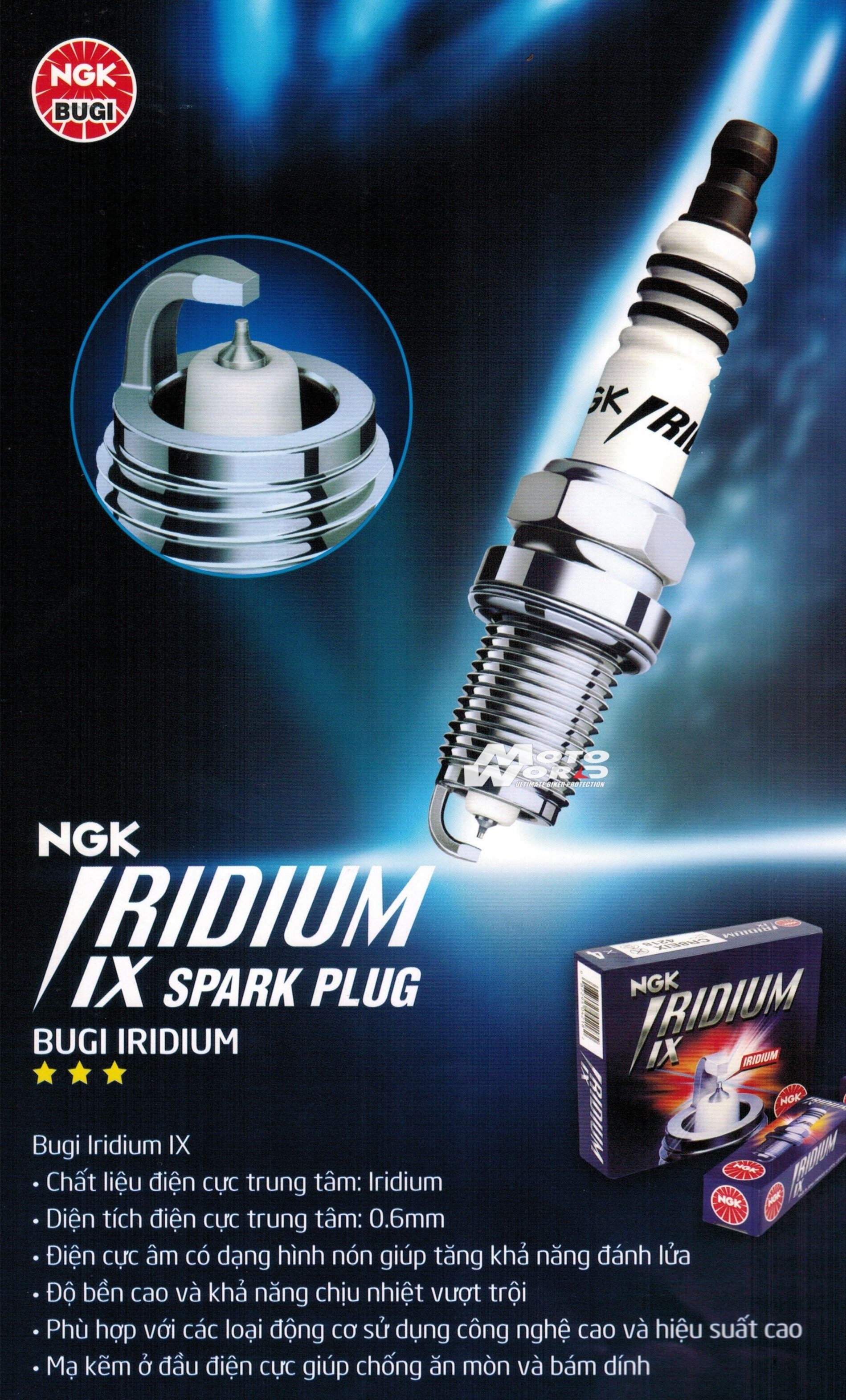 [Motoworld Phân Phối] Bugi NGK CR9EHIX Iridium IX