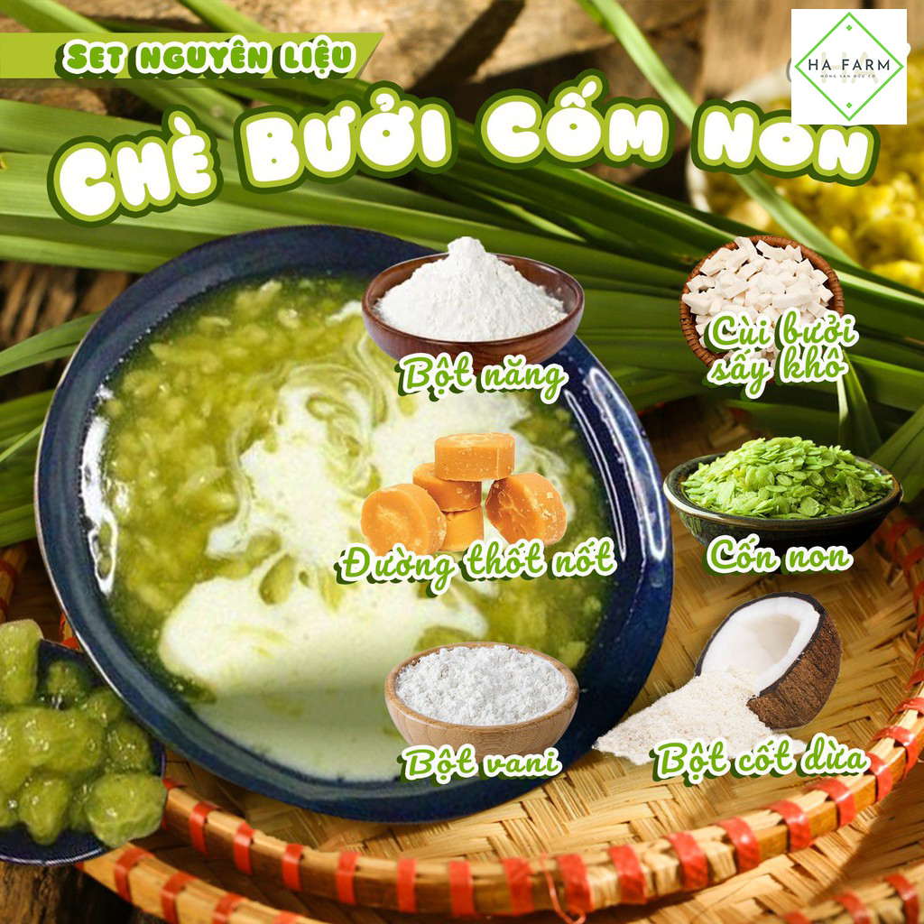 Chè bưởi cốm non 30-35 chén GULAFOOD set nguyên liệu