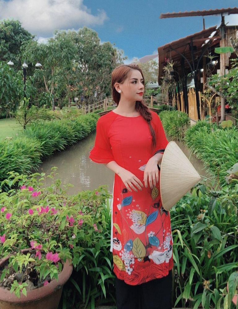 [4.4 Hoàn tiền 15%]Áo dài vol in tay cách điệu ( KHÔNG KÈM CHÂN VÁY)- MS2037AD
