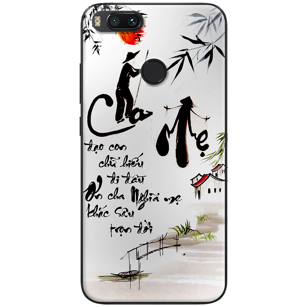 Silicone case for Xiaomi Mi A1 - Thư pháp cha mẹ
