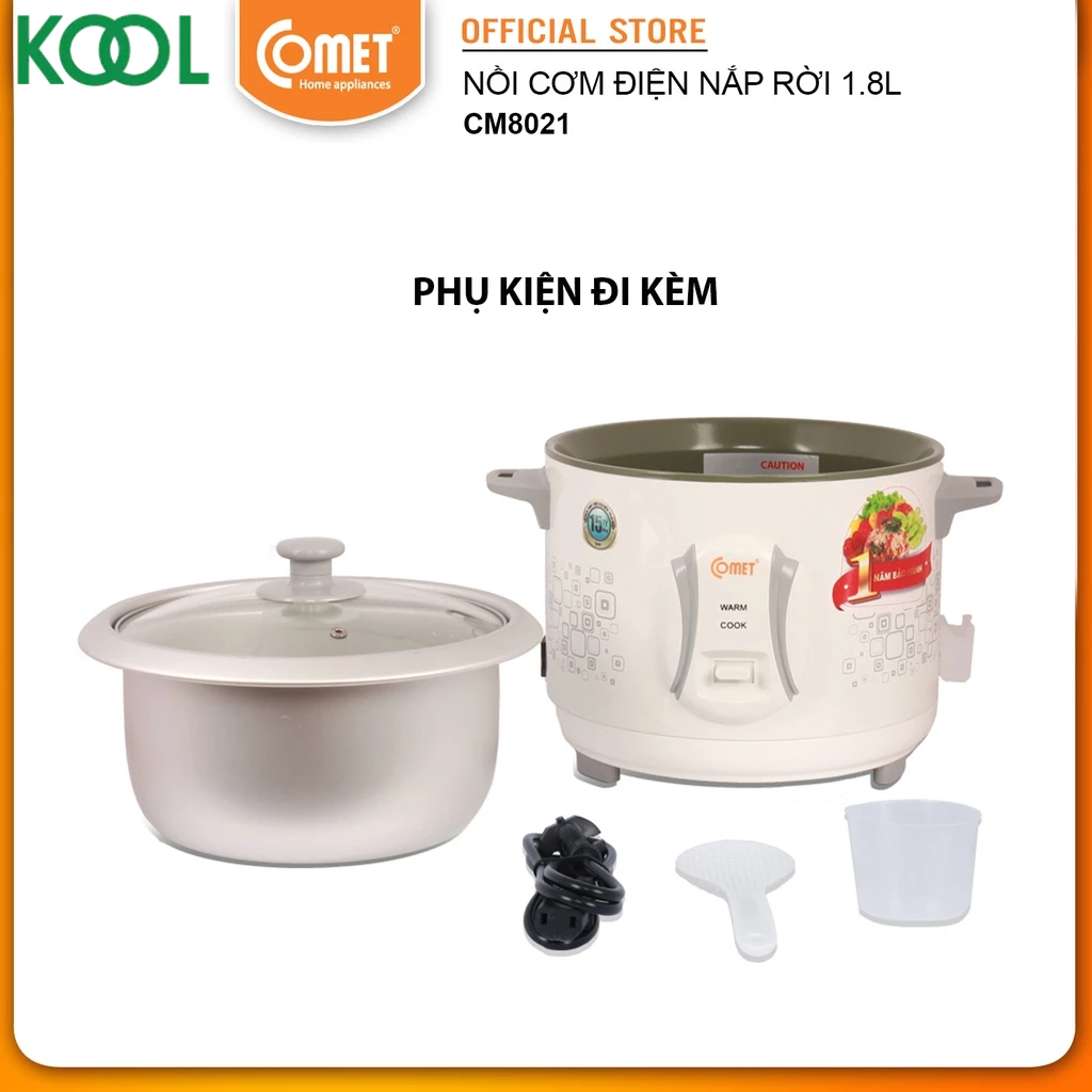 Nồi cơm điện nắp rời 1,8L COMET - CM8021