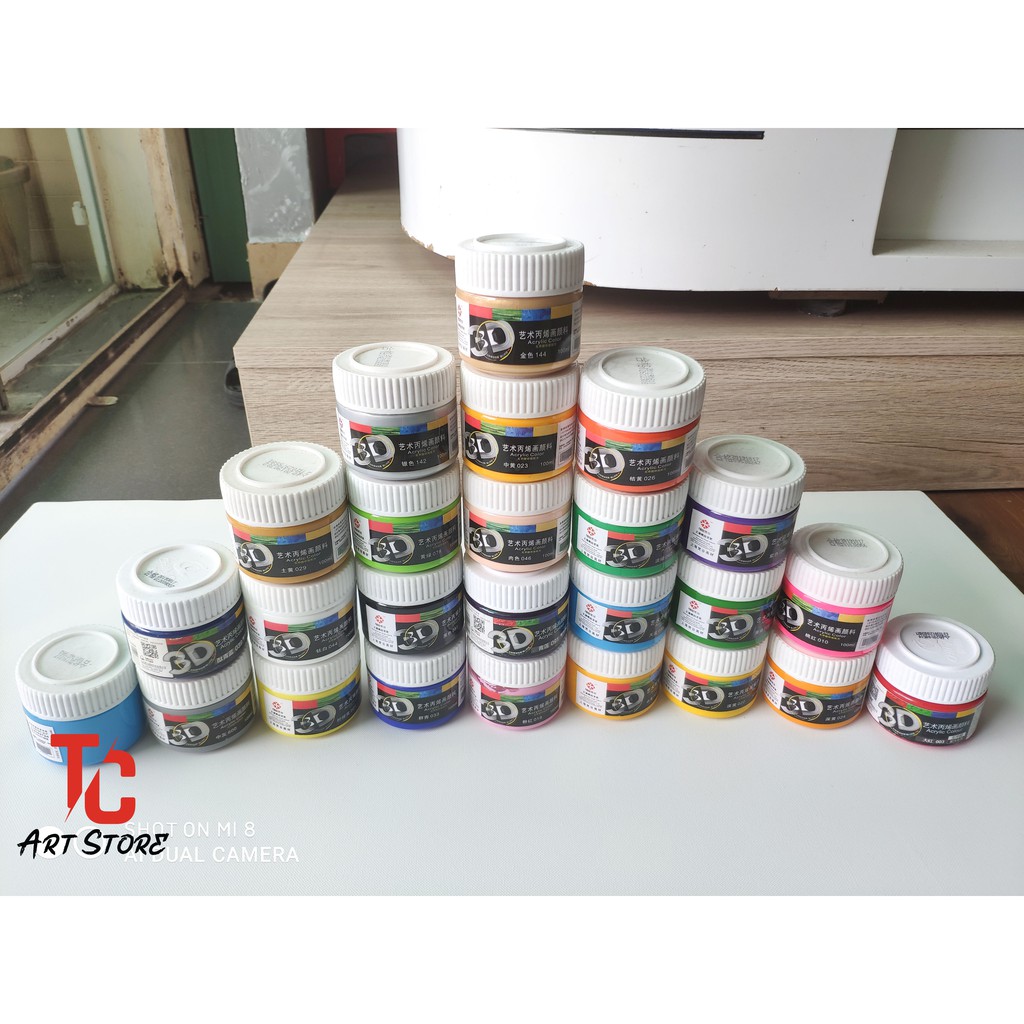 (Bảng Màu 1 )Màu Acrylic 3D Hũ 100Ml