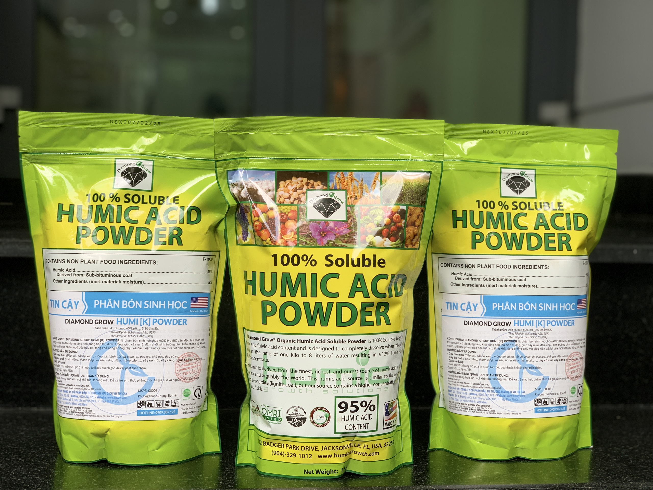 Phân Humic Mỹ Hữu Cơ 95% Acid Powder Dạng Bột (Gói 1kg) - Mẫu mới HumiK