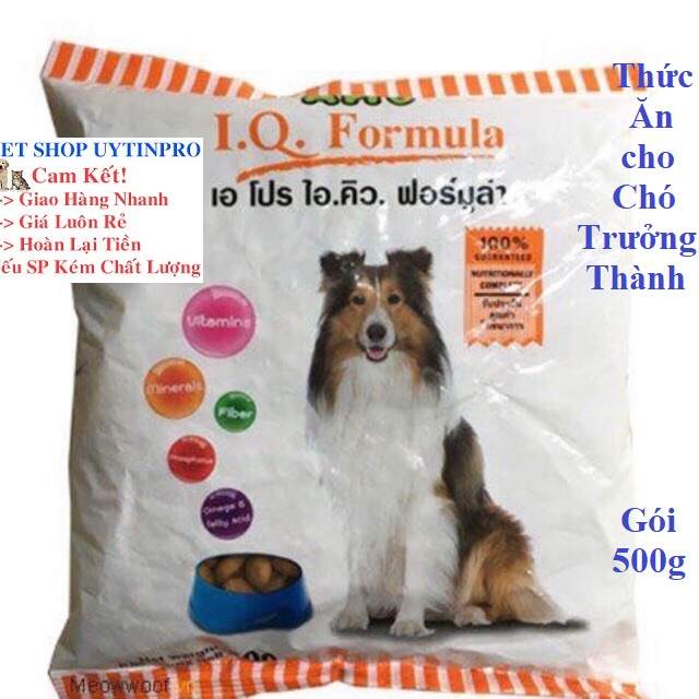 [Hoàn tiền 10%]  THỨC ĂN CHO CHÓ LỚN APro I.Q. Formula Dạng hạt Túi 500g Xuất xứ Thái lan - Pet shop Uytinpro