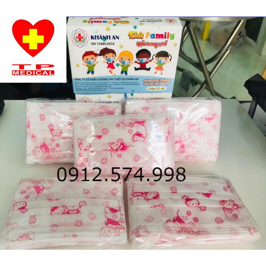 Khẩu trang trẻ em Khánh An 3 lớp - Hàng chính Hãng