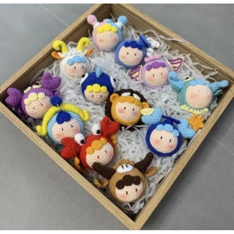 MÓC KHÓA MOCHI 12 CUNG HOÀNG ĐẠO BẰNG LEN