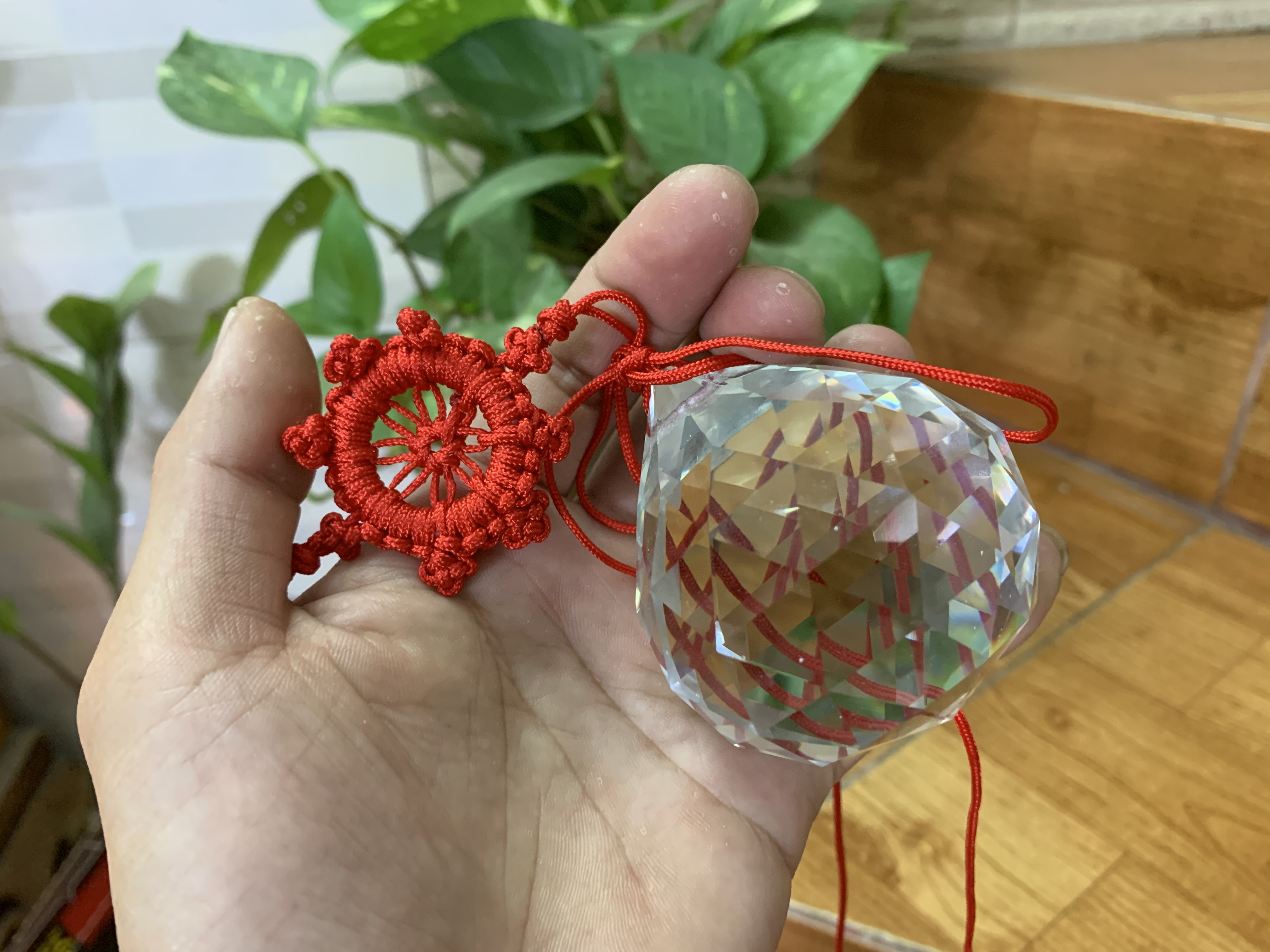 Ball hanging glass feng shui beveled edge size 5cm, 6cm, 8cm