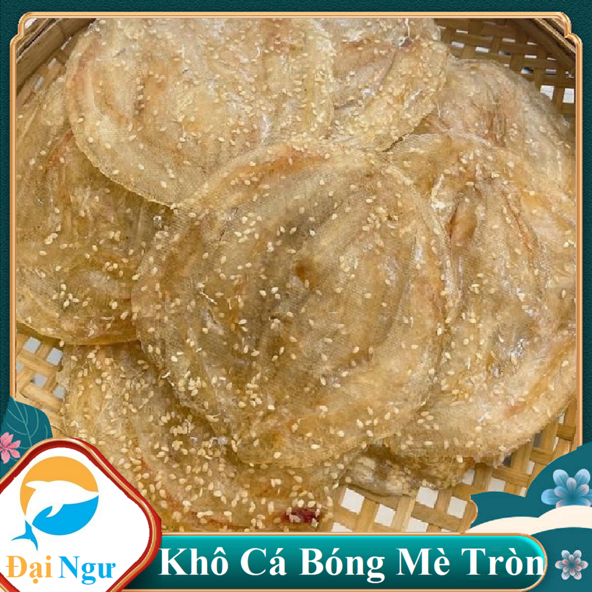 Khô bóng mè ép, có mè thơm ngon đậm vị- giao hàng hỏa tốc có ngay khô cá bóng mè-- đại ngư