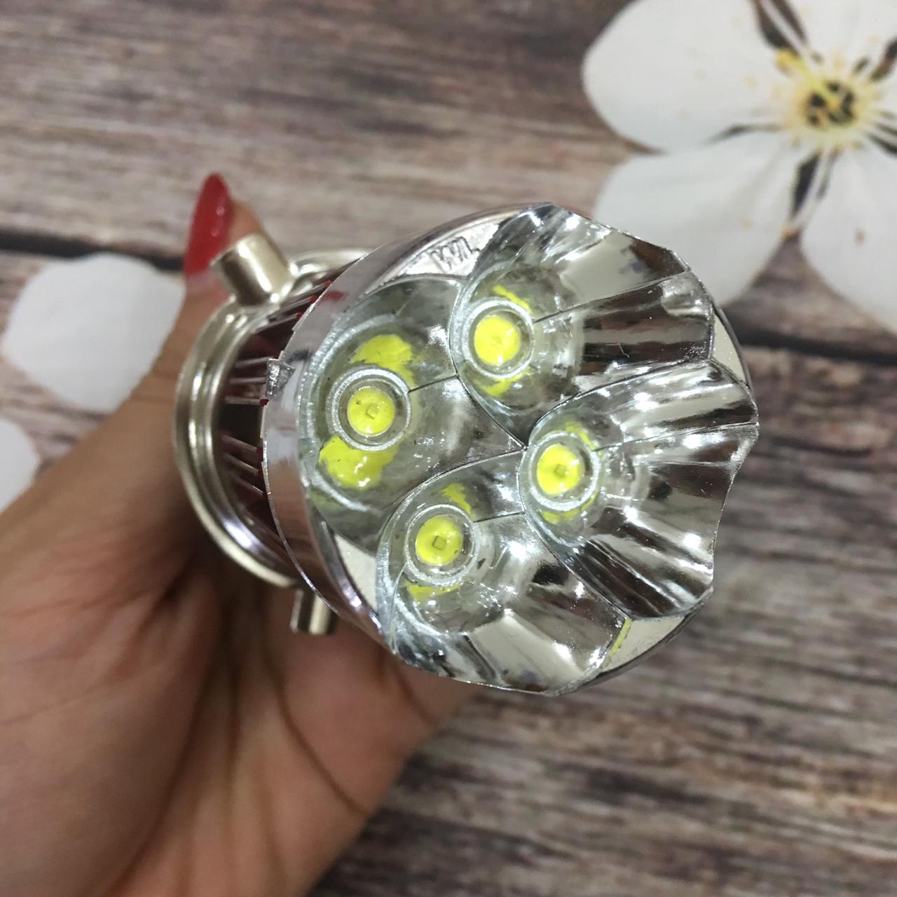 Đèn led 3 chân H4 7 màu siêu sáng cho xe máy xe đạp điện đi trong cung đường tối P93-LEPY