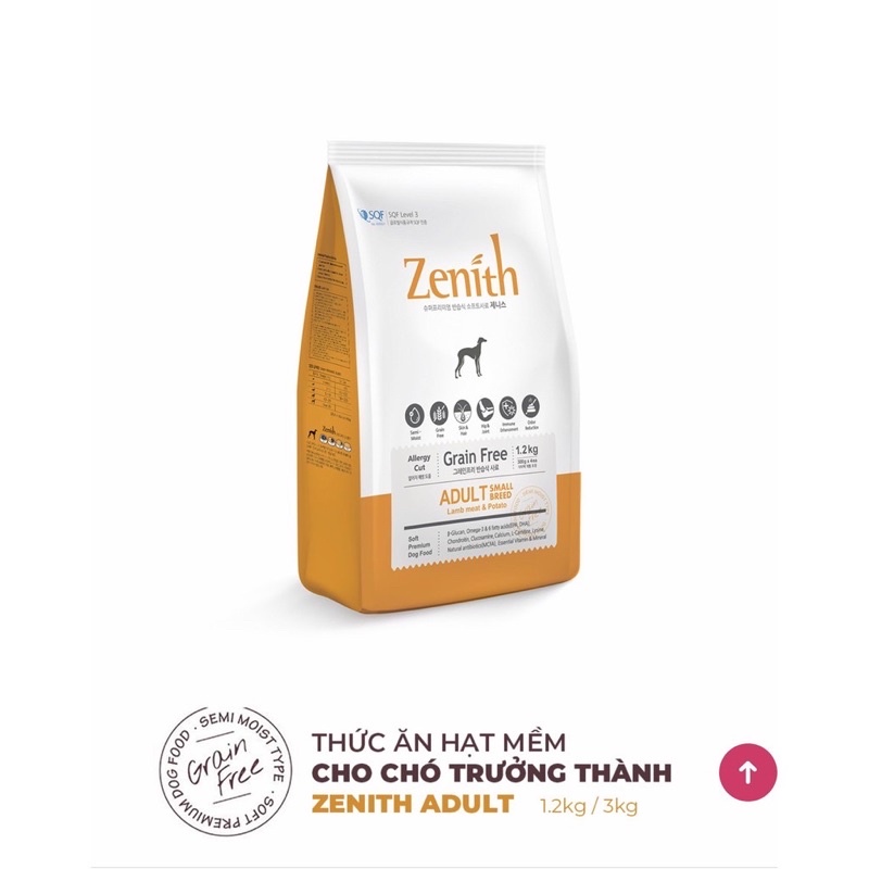 THỨC ĂN HẠT MỀM ZENITH CHO CHÓ TÚI 3KG