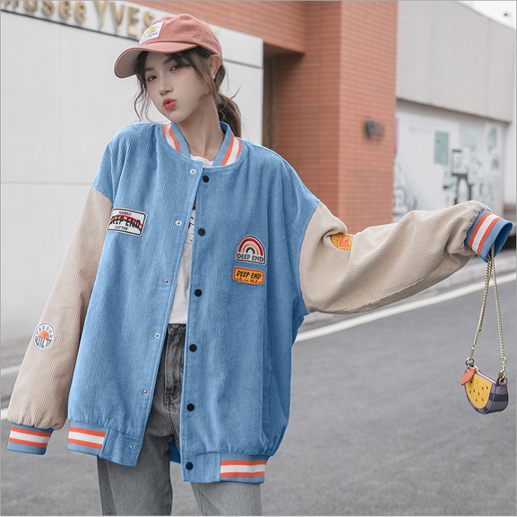 Áo local brand Bomber nữ nhung cầu vồng End