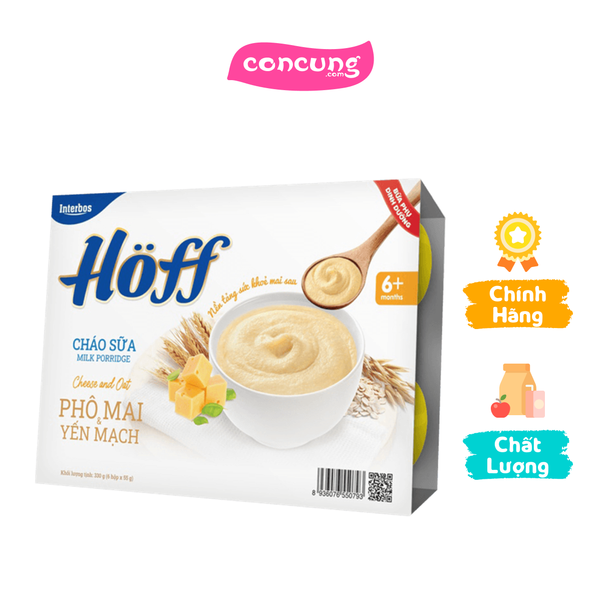 Cháo sữa hӧff - phô mai & yến mạch 55gr