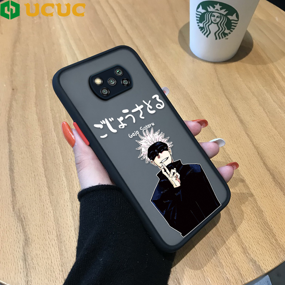 UCUC Casing Case For Xiaomi Poco X3 NFC /Xiaomi Poco X3 Pro Case For Boys Japan Anime Design Case Frosted Transparent Case for Men Shockproof Full Cover Camera Protect Case