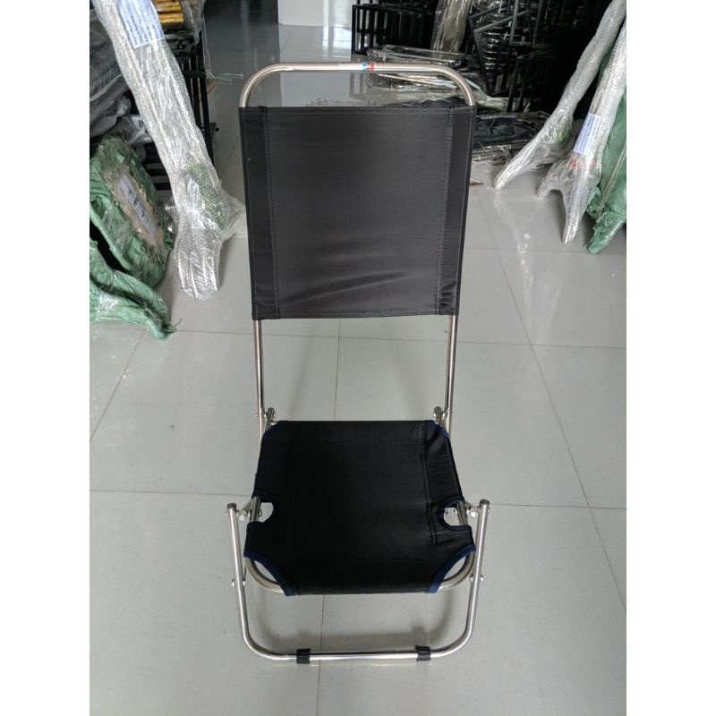ghế xếp inox lưng cao cafe - câu cá