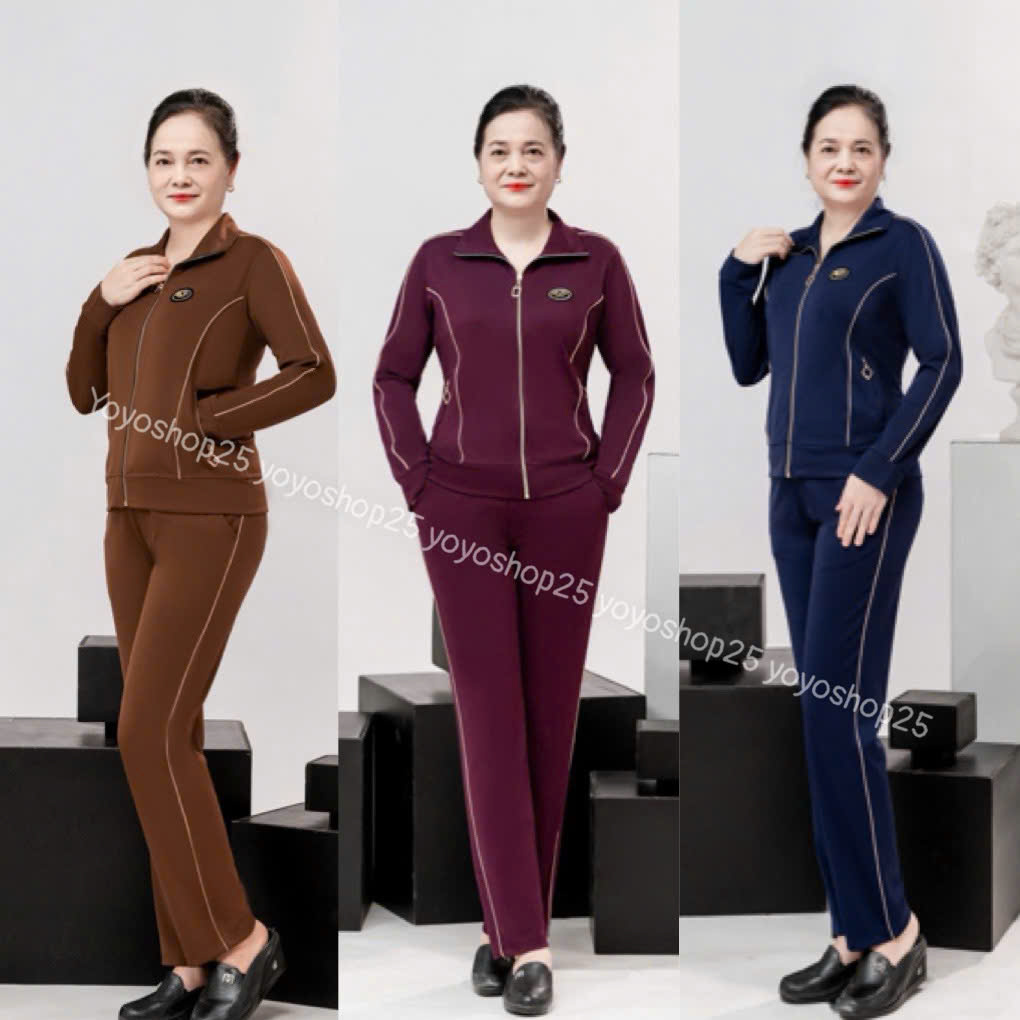 Bộ đồ trung niên thu đông nữ chất thun Umi cao cấp