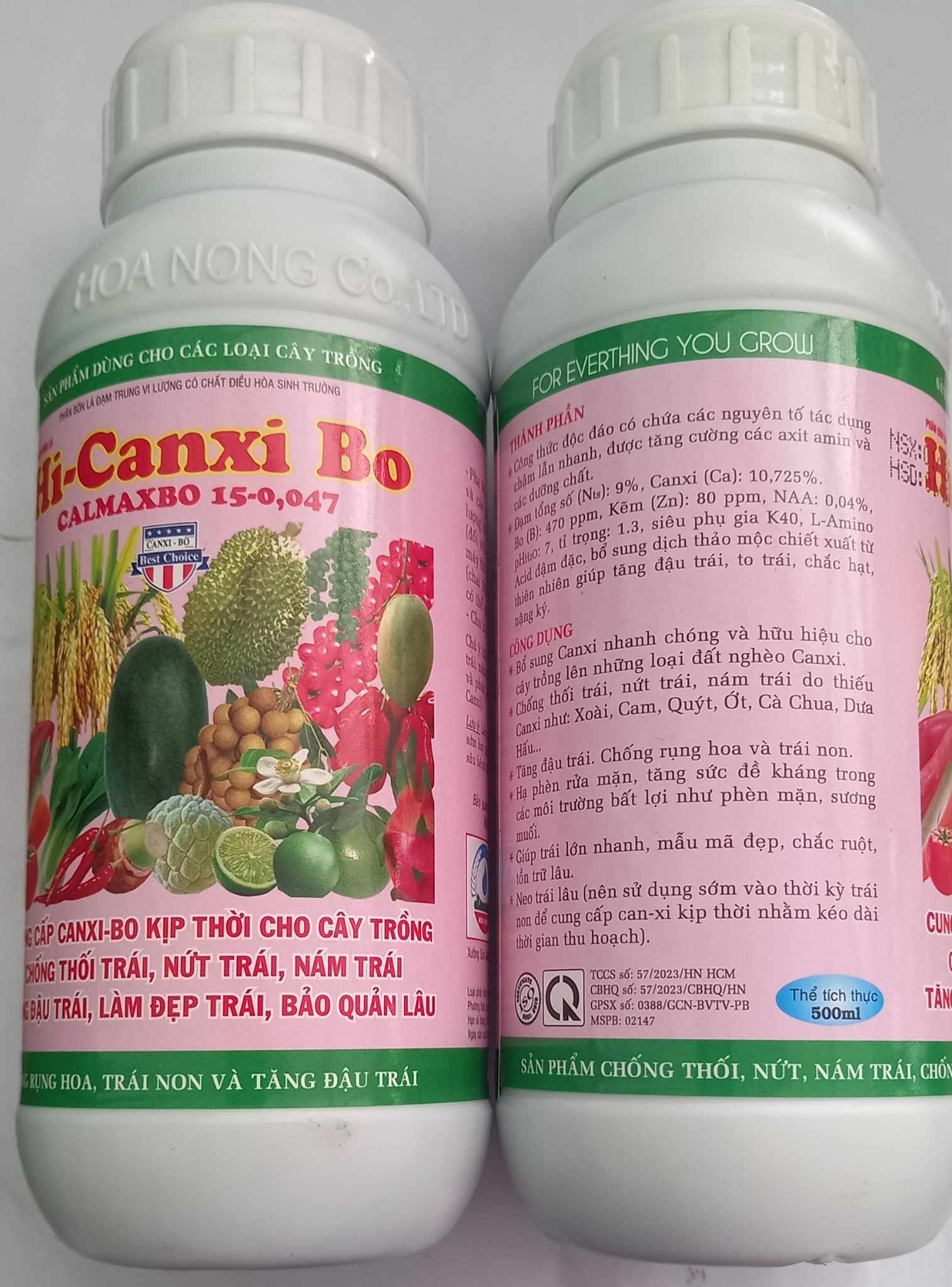 Phân bón lá HN roots 3 Canxi - Bo, 500ml, cho tất cả các cây trồng