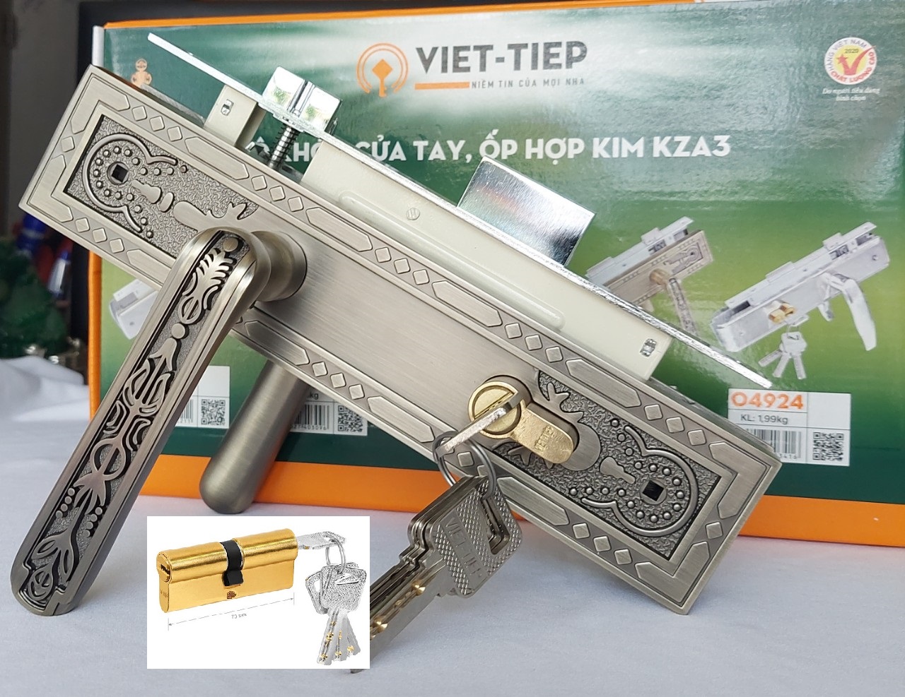 Khoá tay gạt việt tiệp cửa chính 04922 - bh 3 năm