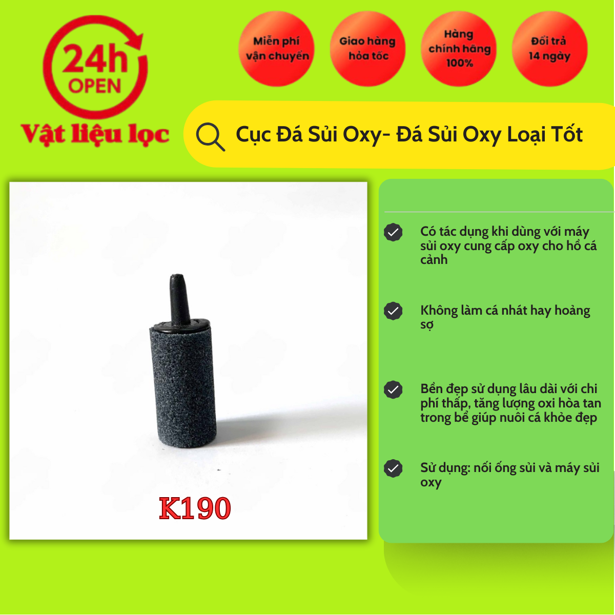 Cục Đá Sủi Oxy - Đá Sủi Oxi Loại Tốt
