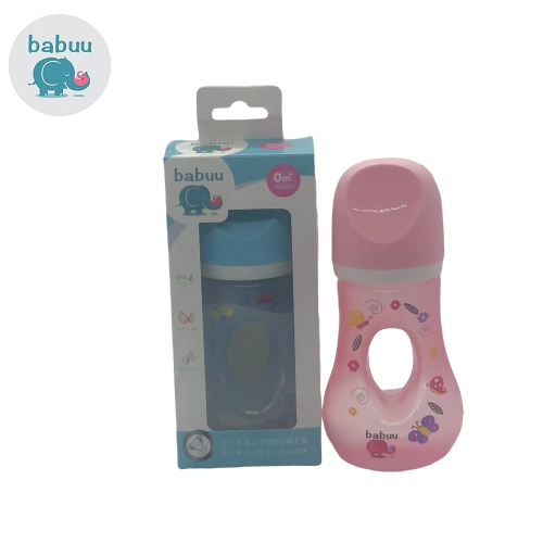 Bình sữa tay cầm khoét lỗ babu baby 150ml/240ml nhật bản