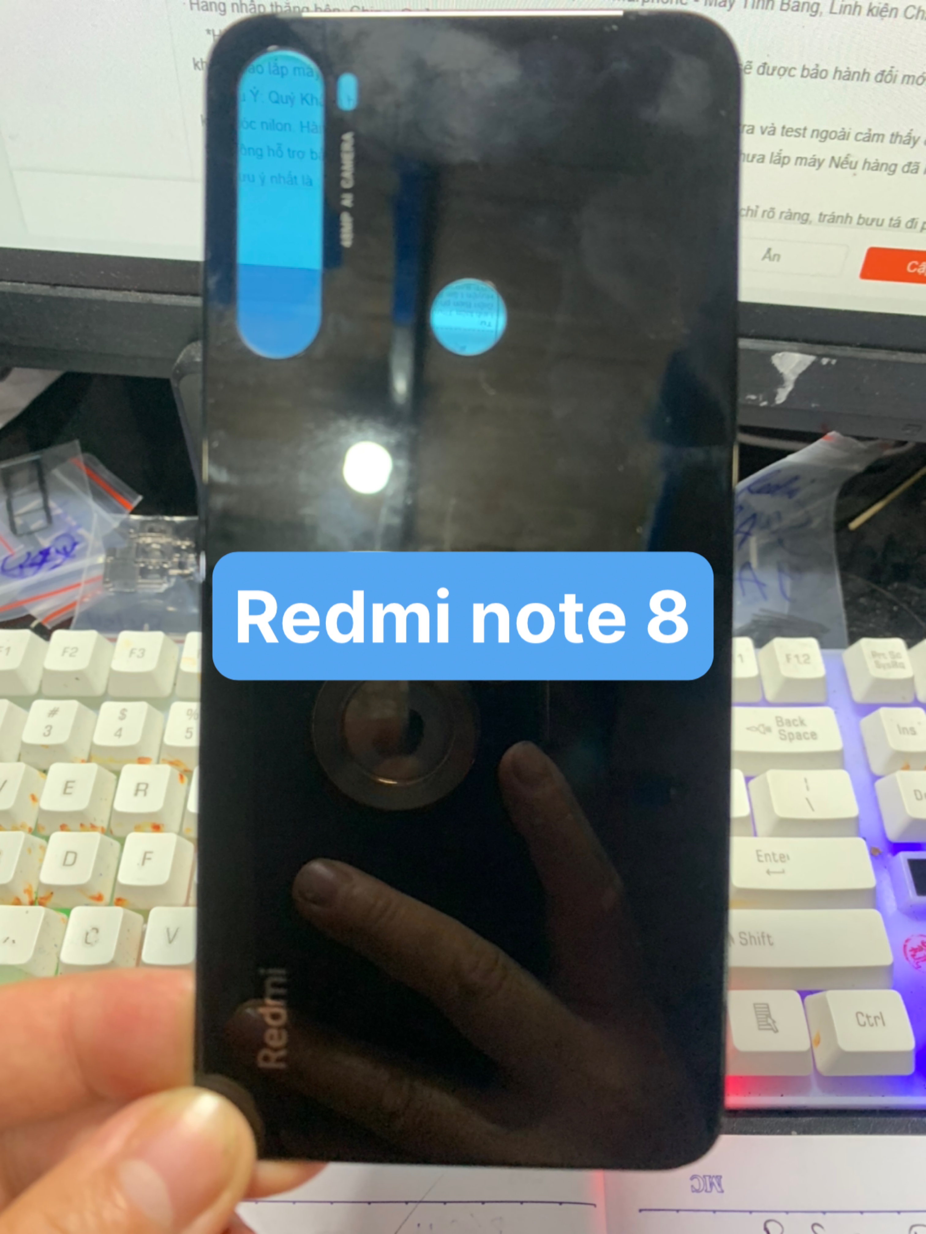 Kính lưng điện thoại xiaomi redmi note 8