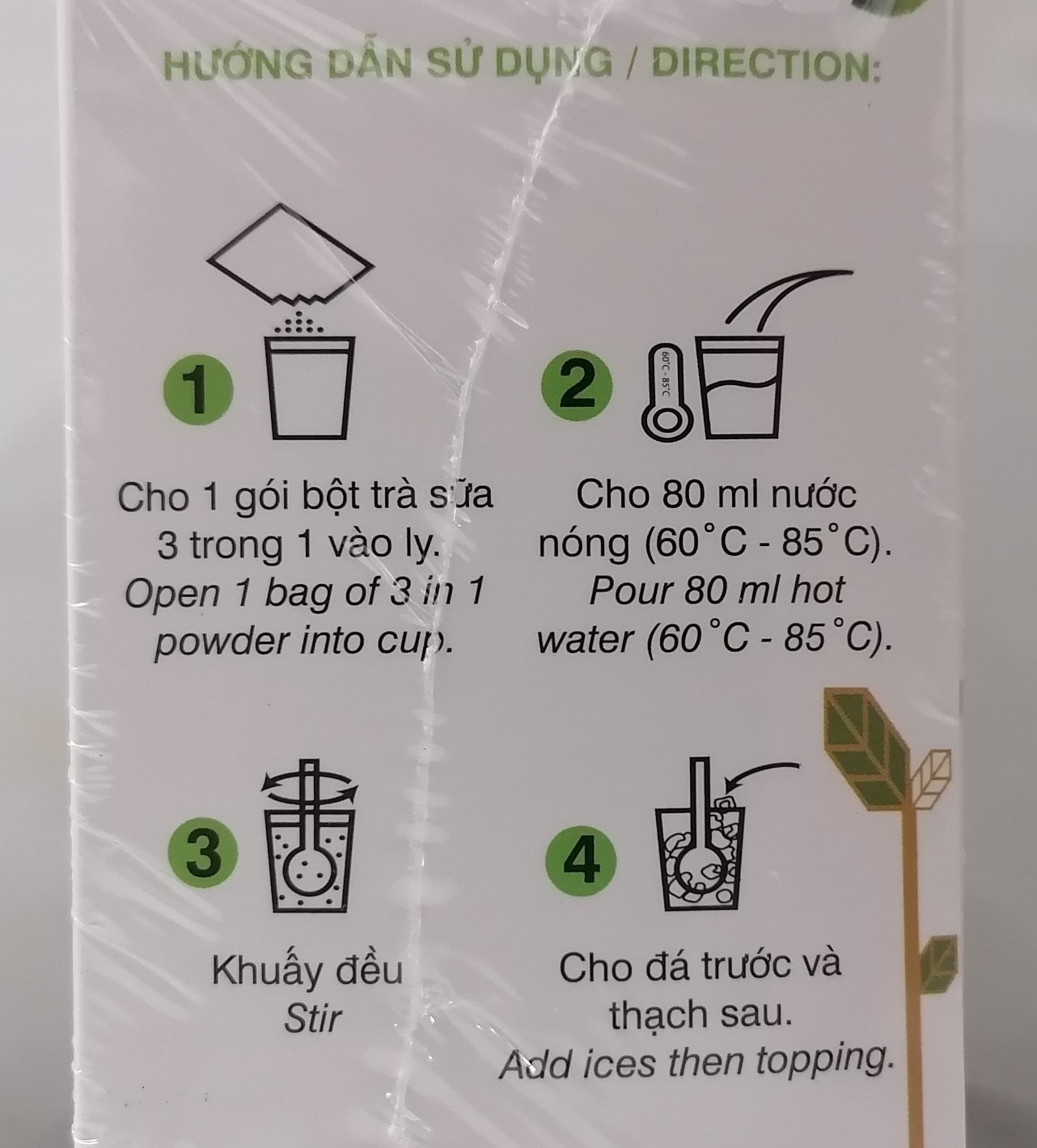 [Hộp 400g] TRÀ SỮA MATCHA [VN] WANGCHA Milk Tea