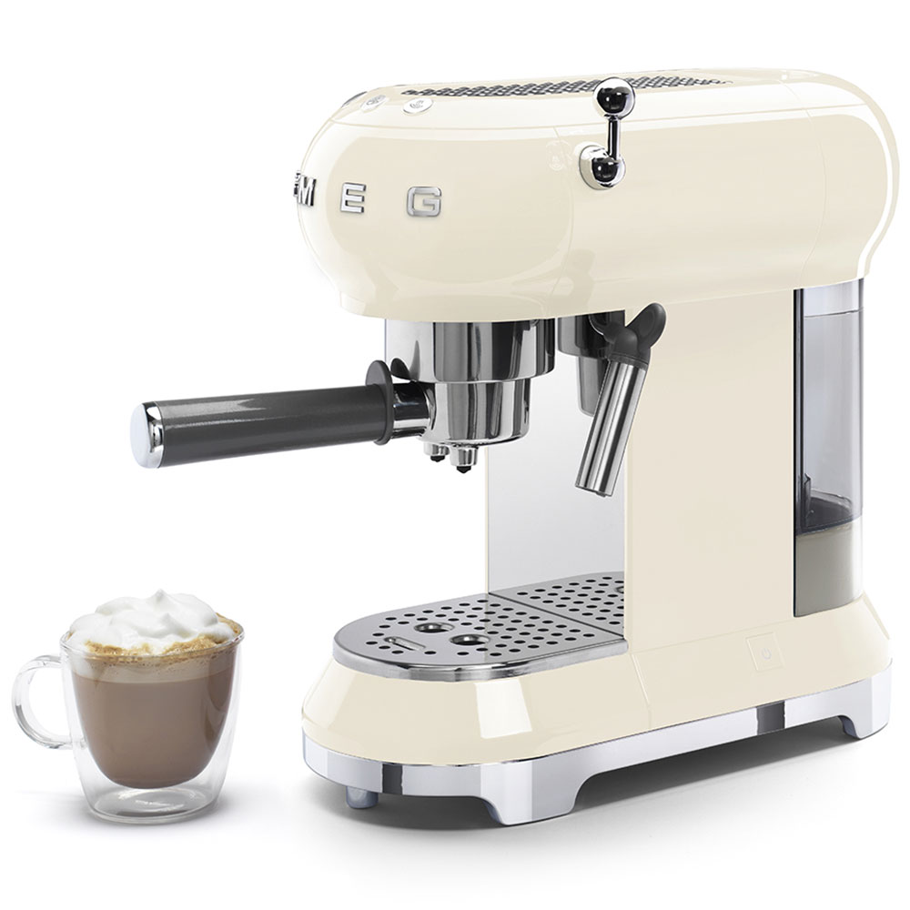 [NK ĐỨC] - Máy Pha Cà Phê Espresso Smeg ECF01CREU Cream, Thermoblock, 15 Bar