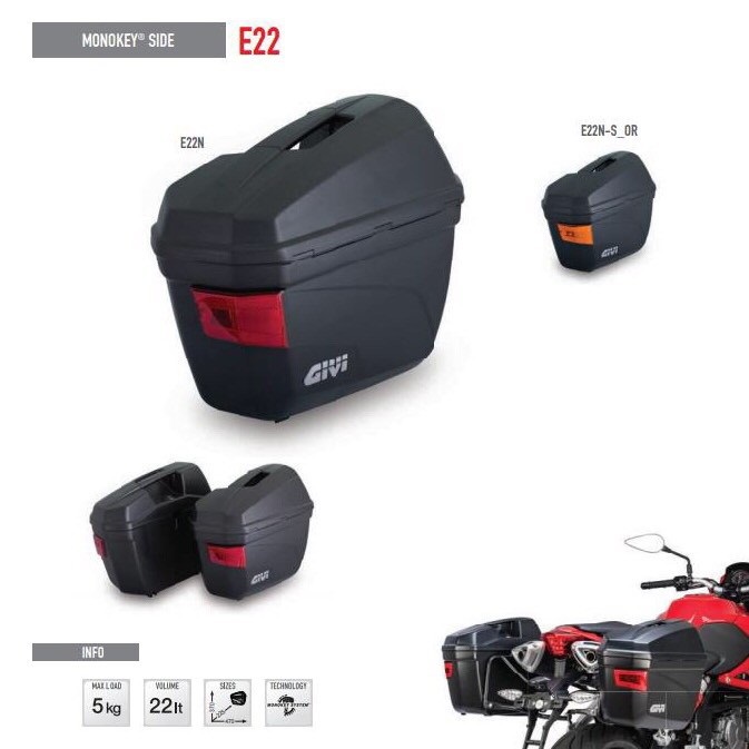 Combo Thùng hông GIVI E22N+ bộ đế SBL2000