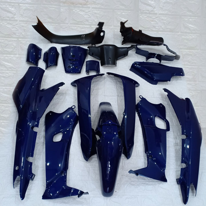 [TẶNG TEM] Dàn áo xe Wave Alpha, Wave ZX, Wave 110 đời xe 1997 đến 2006 nhựa ABS nguyên sinh màu XANH TÍM - TẶNG PHA ĐÈN 12 BÓNG LED SIÊU SÁNG - có MIỄN PHÍ BỘ TEM xịn - k bay màu.