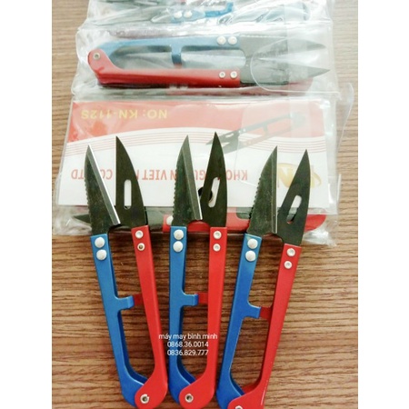 Kéo bấm răng cưa xanh đỏ YJL198 được sử dụng trong ngành may mặc (1 cái)