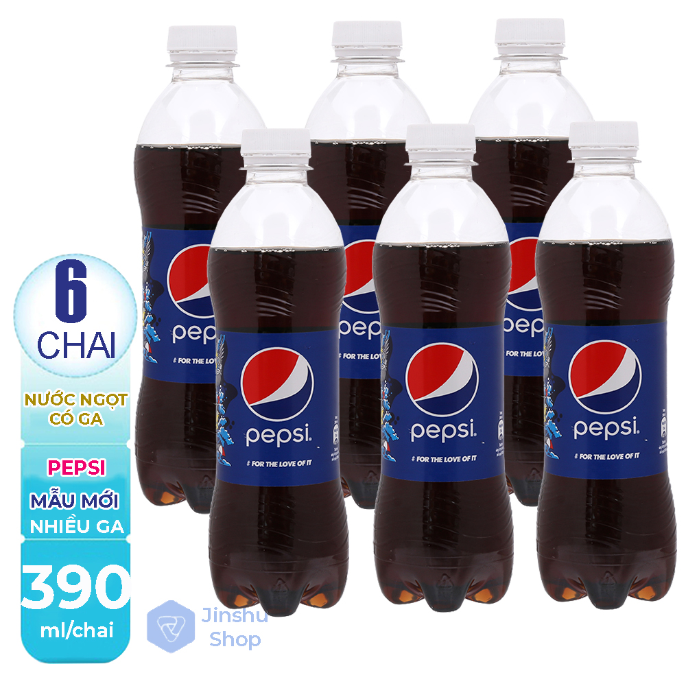 Lốc 06 Chai x 390ml Nước ngot có ga Pepsi Cola Date mới nhất- 12.12 Hot