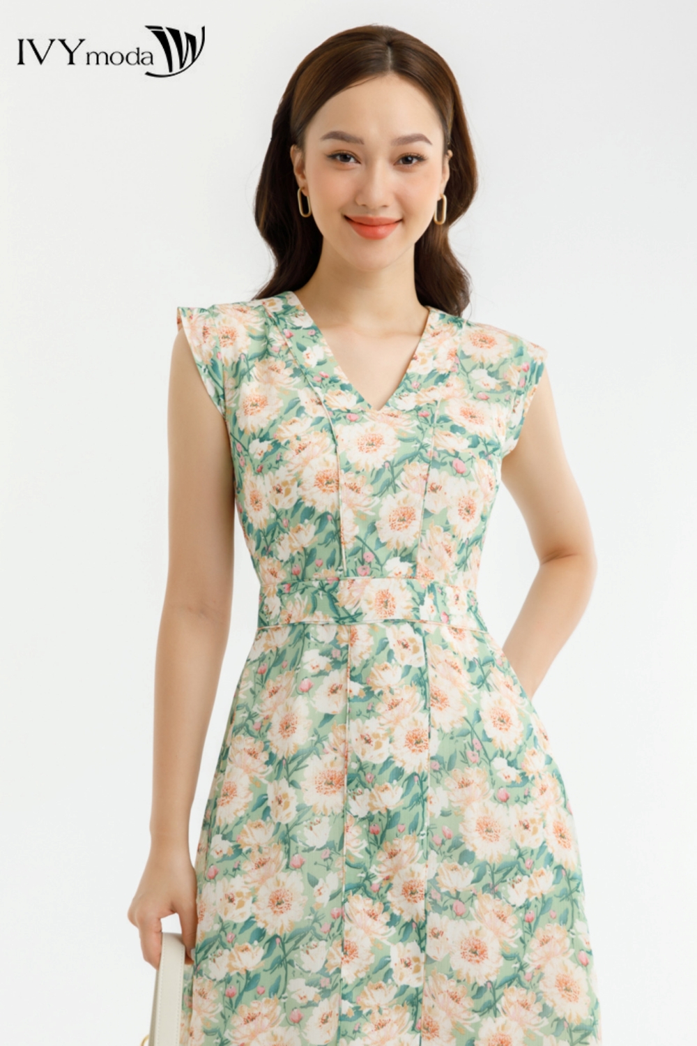 Đầm hoa tay hến IVY moda MS 41M7267