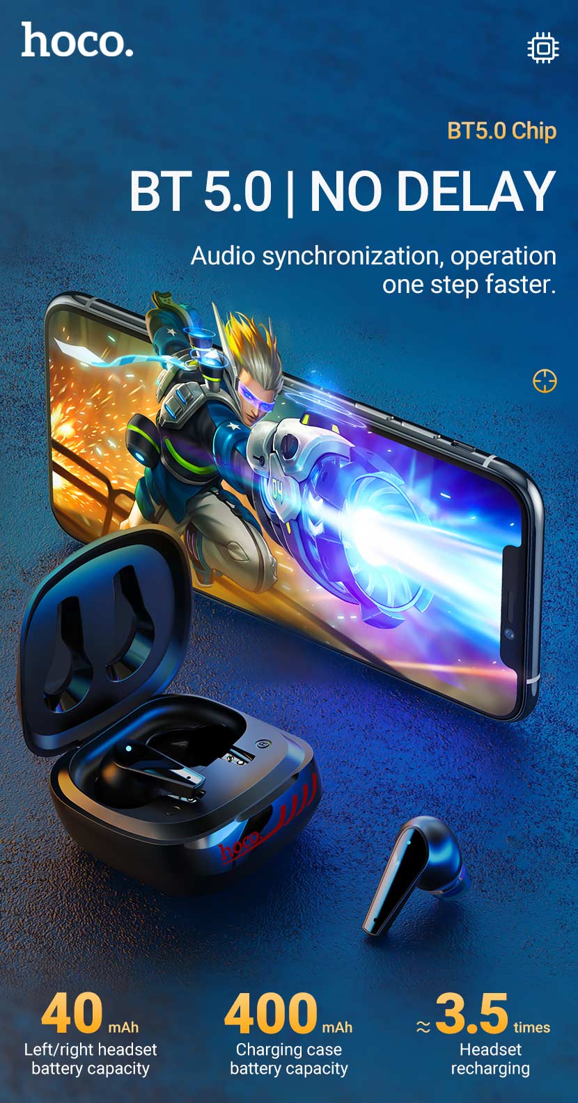 Tai nghe Bluetooth TWS Hoco ES43 V5.0