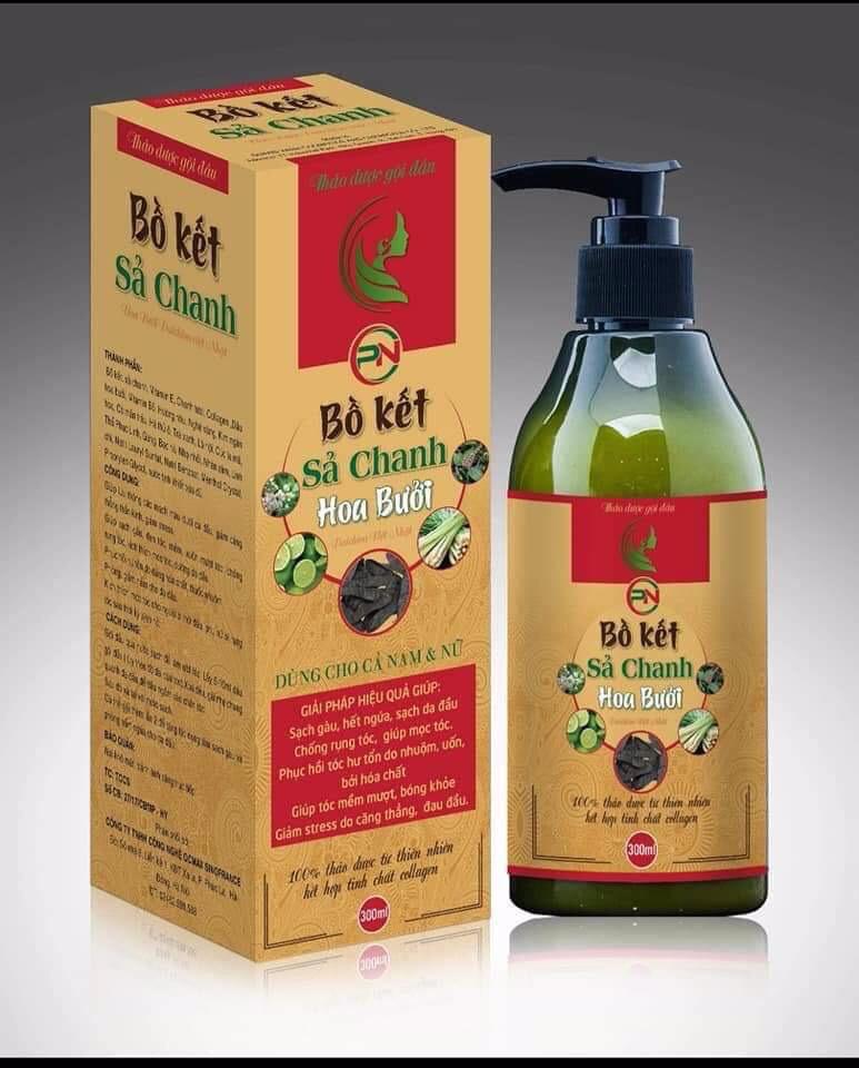 [HCM]Dầu gội Bồ Kết Xả Chanh Hoa Bưởi Thảo Dược Thiên Nhiên 300ml