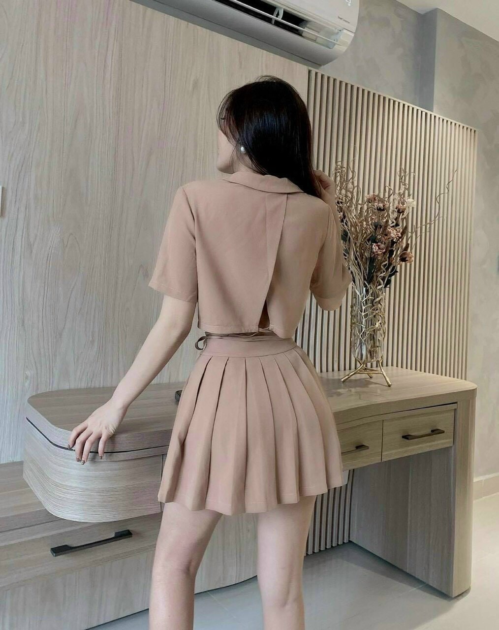 Sét bộ vest tay phồng cột eo  đủ màu siêu xinh lt