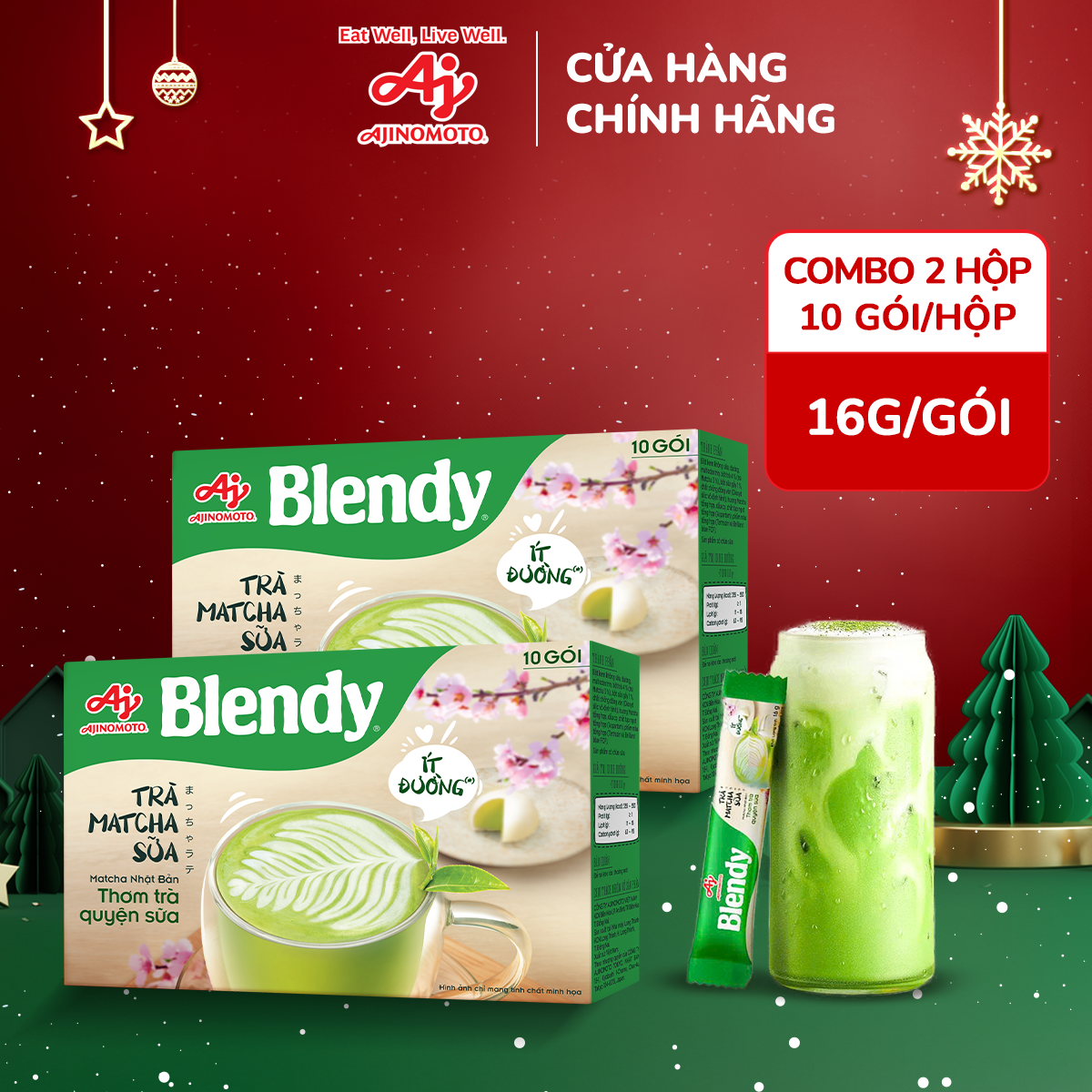 Combo 2 Hộp Trà Matcha sữa Blendy® 160g/Hộp&hellip;