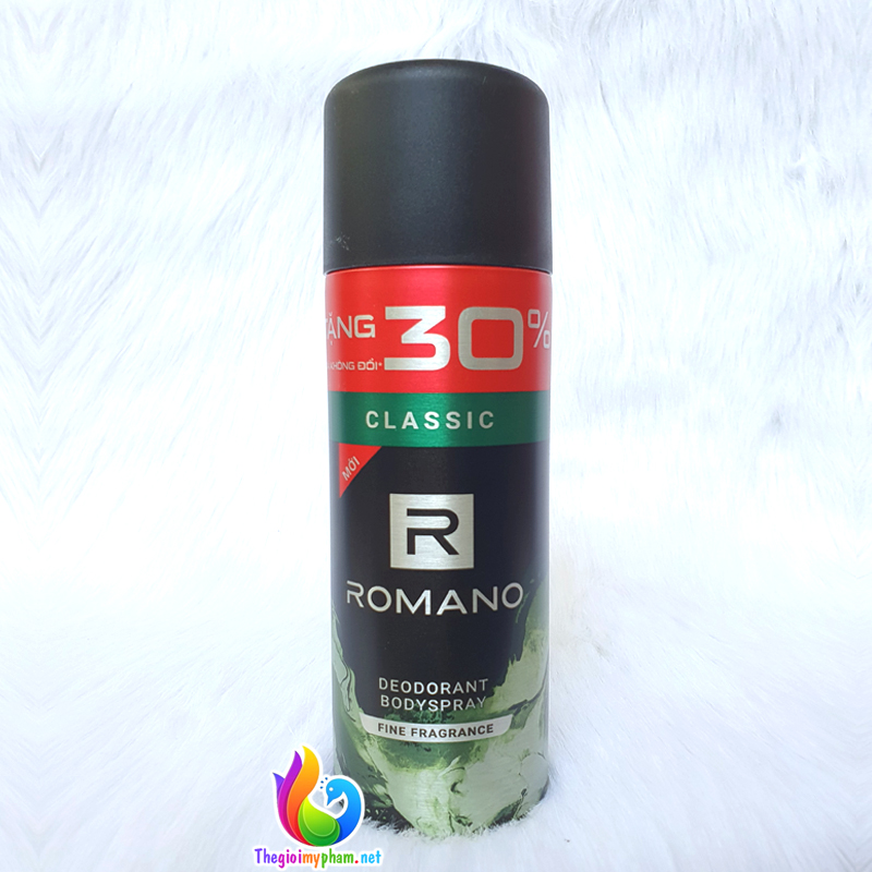 [Tặng Thêm 30%]Xịt Khử Mùi Toàn Thân Romano Classic 150ml