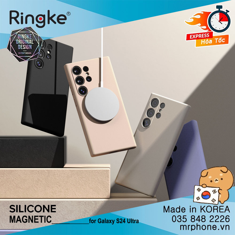 Ốp lưng Ringke Silicone Magnetic cho Galaxy S24 Ultra