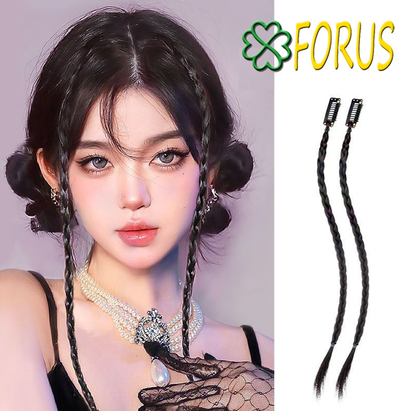 Tóc giả tết thắt bím mini j111 ❤️freeship❤️ tóc tết thắt bính, tóc giả thắt bím sỉ 22k