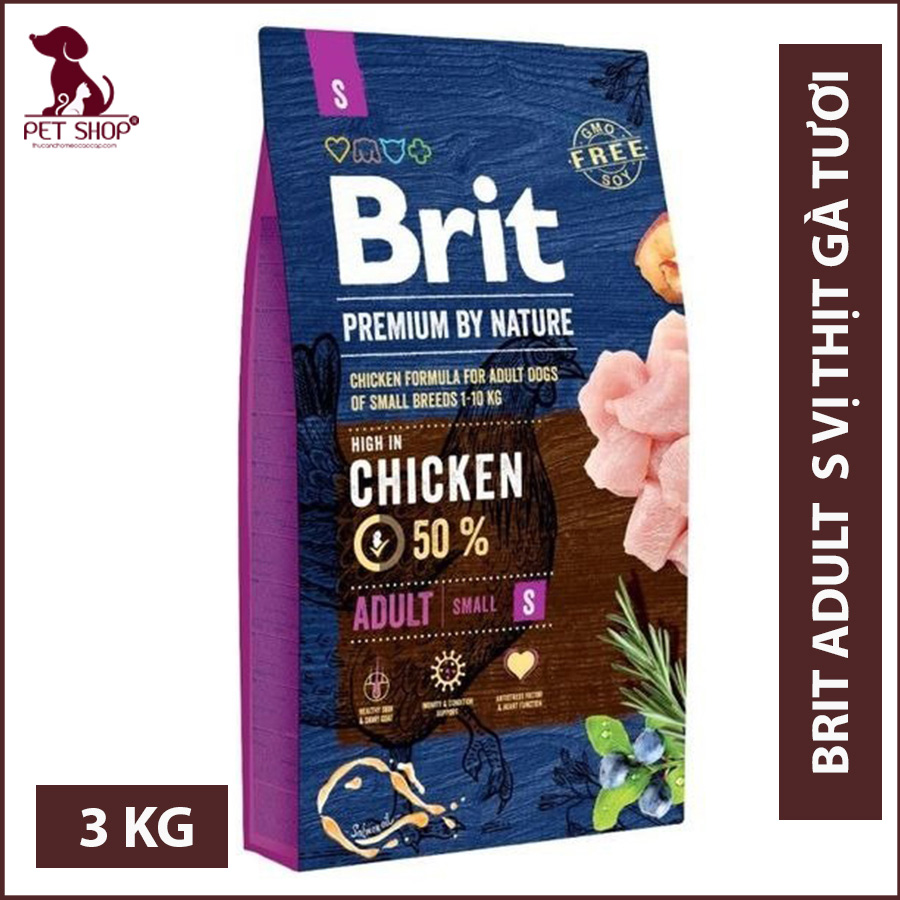 [BRIT VỊ GÀ TƯƠI 1KG - 3KG] Thức Ăn Cho Chó Corgi Trưởng Thành