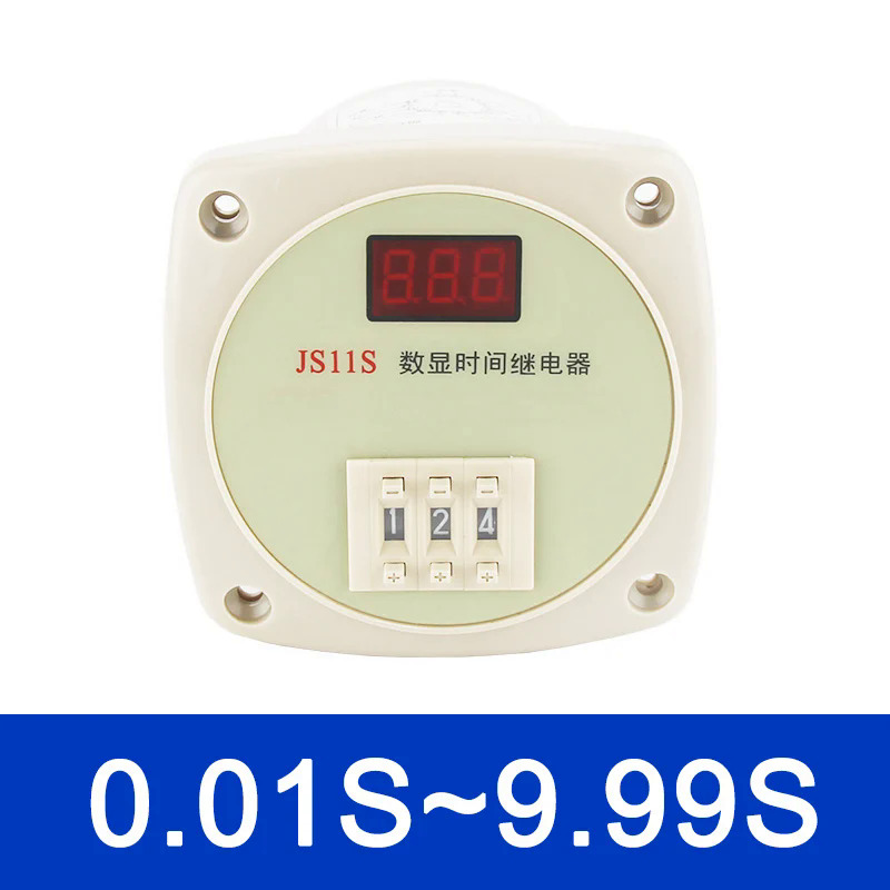 Js11s hiển thị kỹ thuật số thời gian chuyển tiếp 0.01-9.99s 0.1-99.9s 1-999s 1-999m 0.01s-999h trễ thời gian chuyển đổi hẹn giờ ac220v ac380v