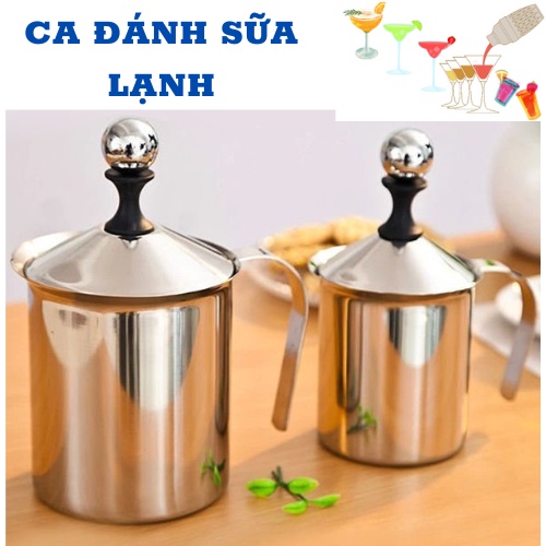 Ca Đánh Sữa Lạnh Latte Inox 2 Lớp Lưới Cao Cấp - Dụng Cụ Pha Chế