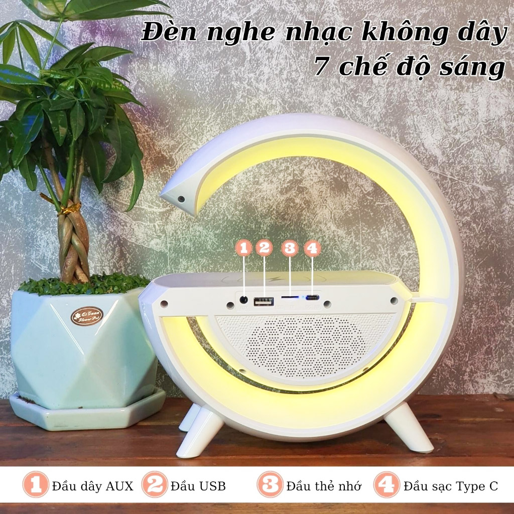 Loa bluetooth không dây chữ g cao cấp - loa bluetooth không dây kiêm sạc dự phòng và đèn ngủ - tích hợp đèn led rgb đổi màu - âm thanh loa vòm - bass cực mạnh