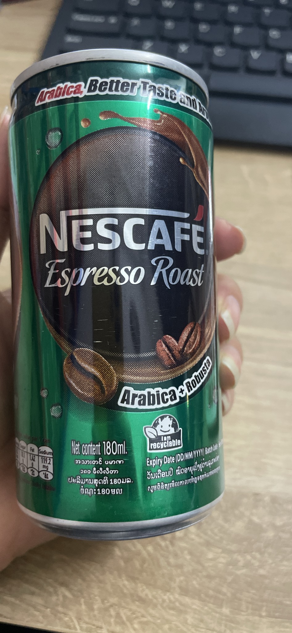 Thùng (30 lon) - Cà Phê uống liền Nescafé Espresso Roast 180ml