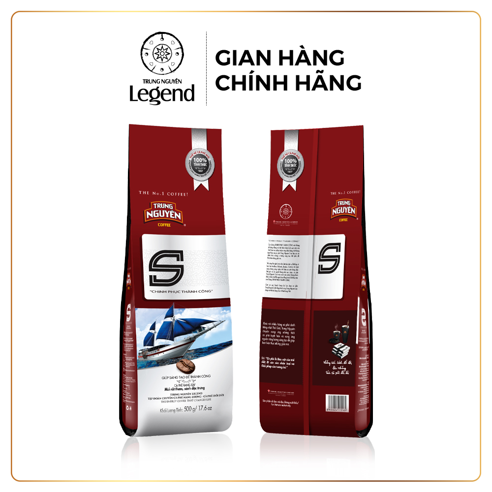 Cà Phê Chữ S Chinh Phục Trung Nguyên Legend Rang Xay Pha Phin - Gói 500gr