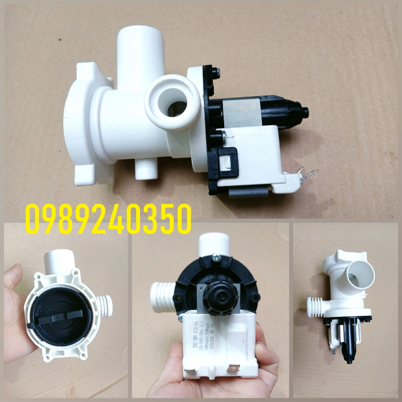 Bơm xả máy giặt Sanyo, AQUA cửa ngang loại bắt vít kèm cổ xả chính hãng