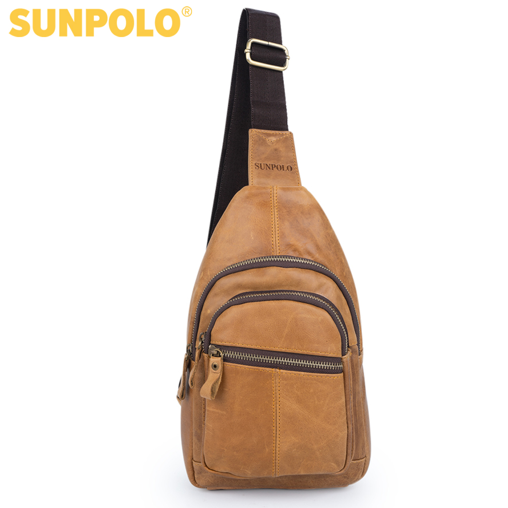 Túi đeo chéo da thật cao cấp sunpolo stu101