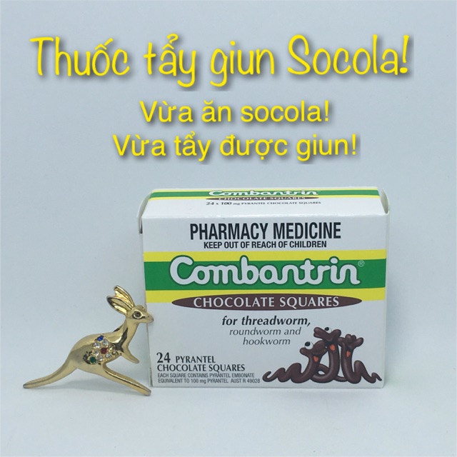 Tẩy Giun Socola Úc Combantrin - VỈ 6 VIÊN