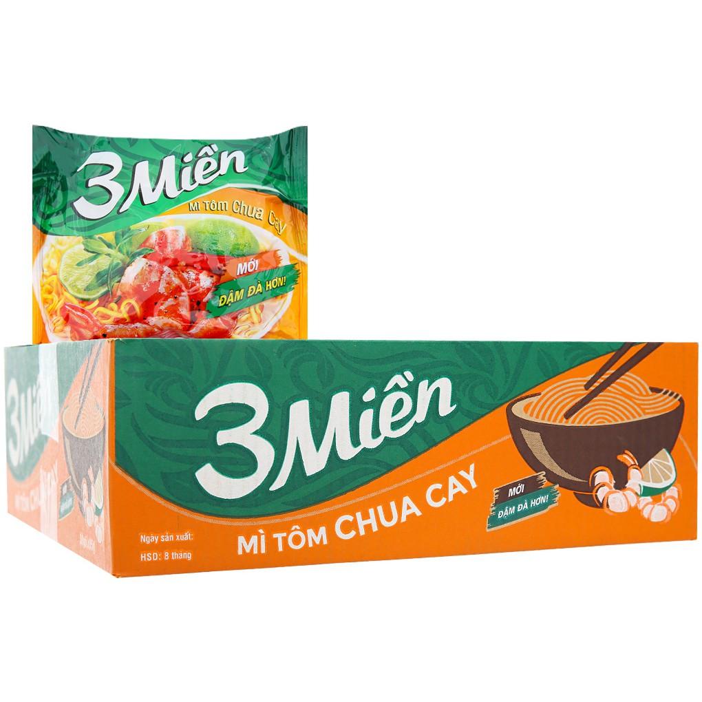 Mì 3 miền Mì Tôm chua cay ( 1 Thùng 30 Gói )