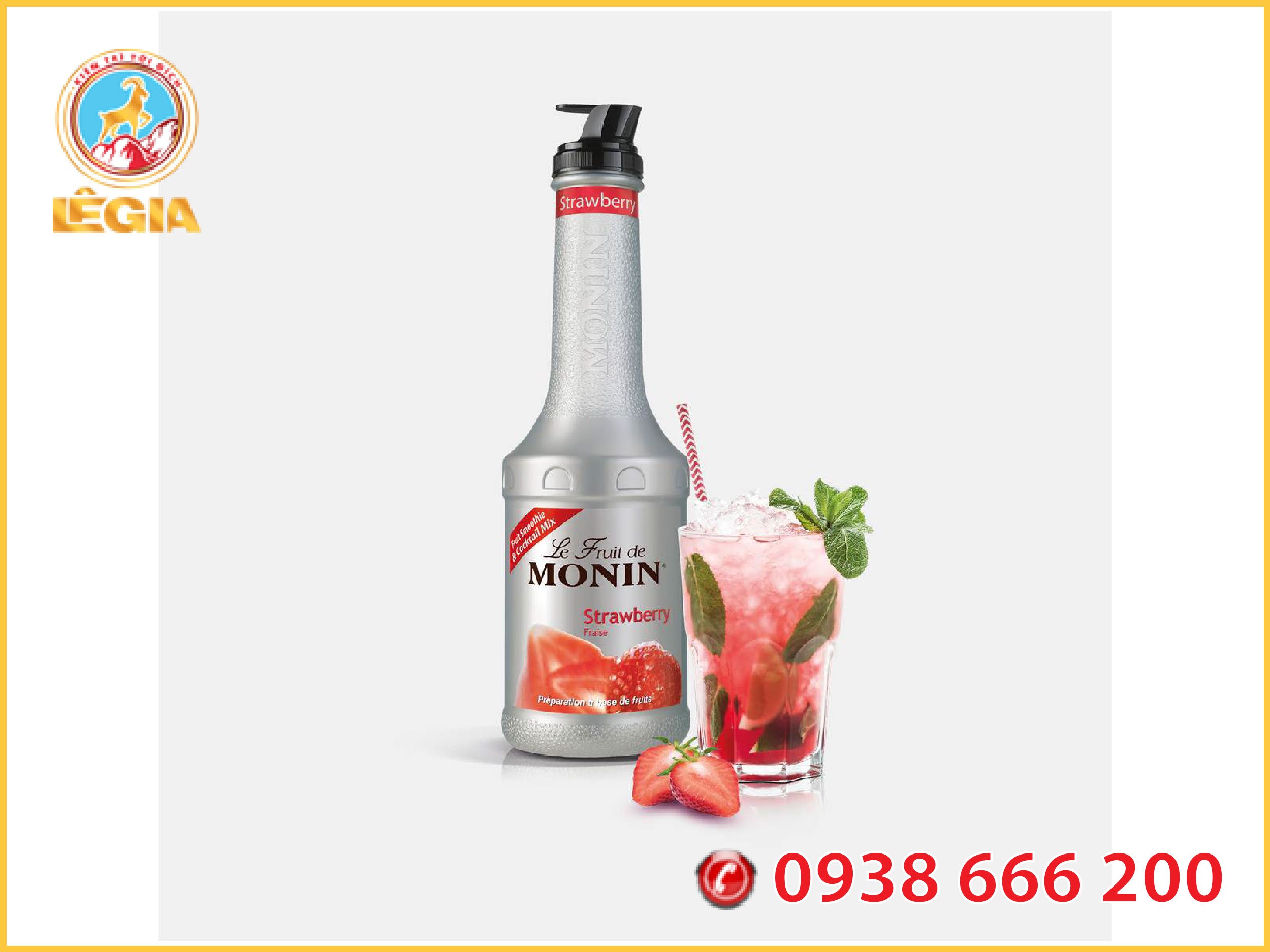 MỨT SỆT DÂU MONIN 1L - LE FRUIT DE MONIN STRAWBERRY