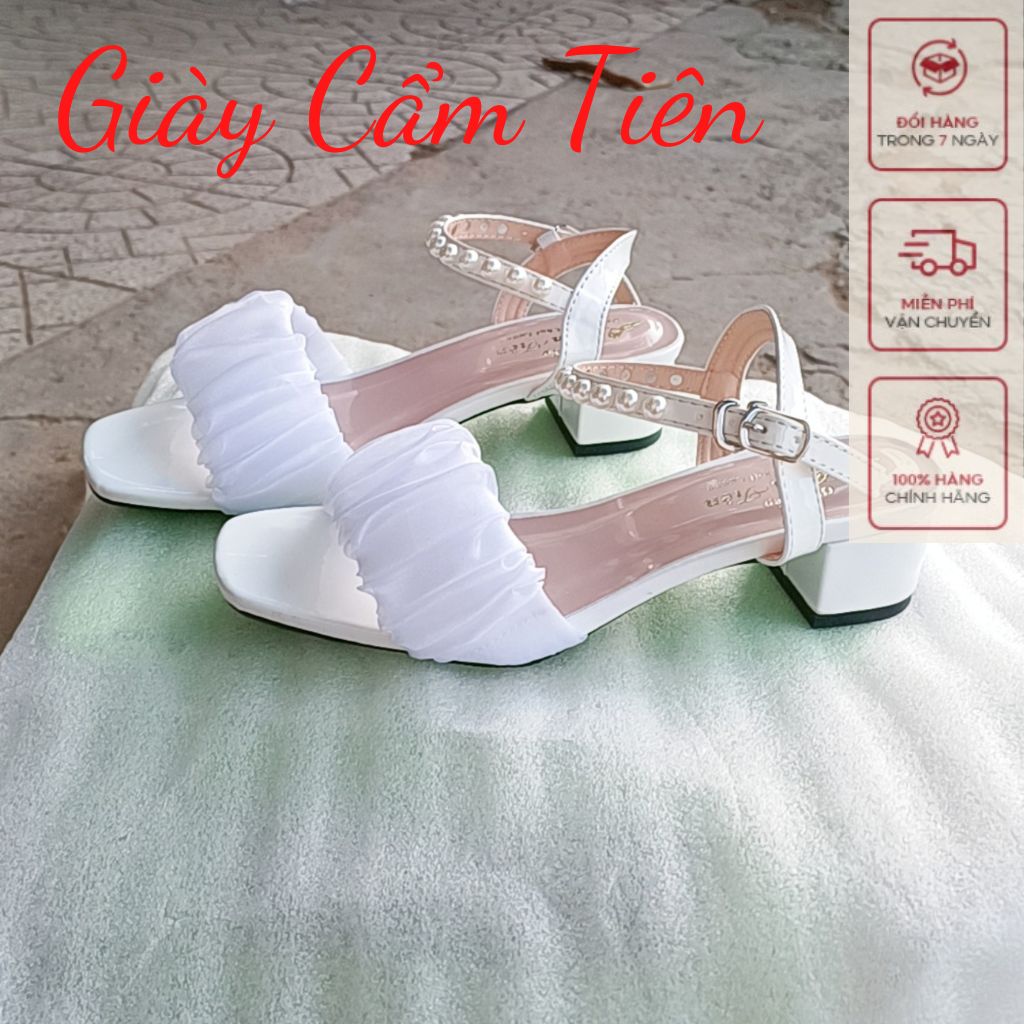 Giày sandal nữ ( big size) CẨM TIÊN gót  3cm,5cm,7cm  (ảnh thật )